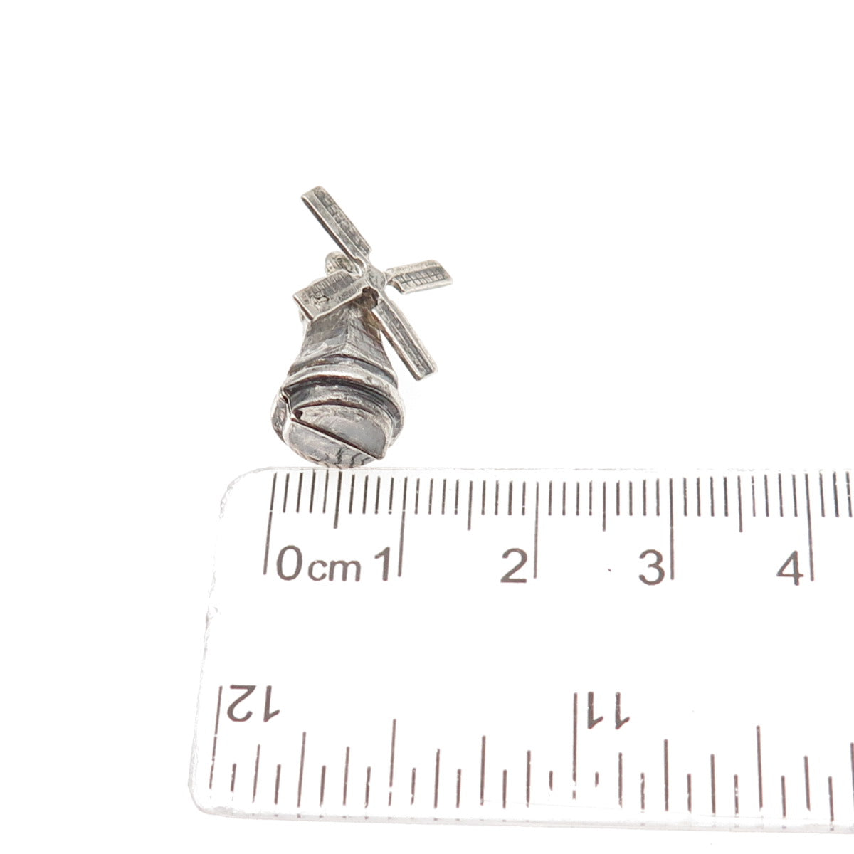 925 Sterling Silver Vintage Windmill Articulated 3D Mini Charm Pendant