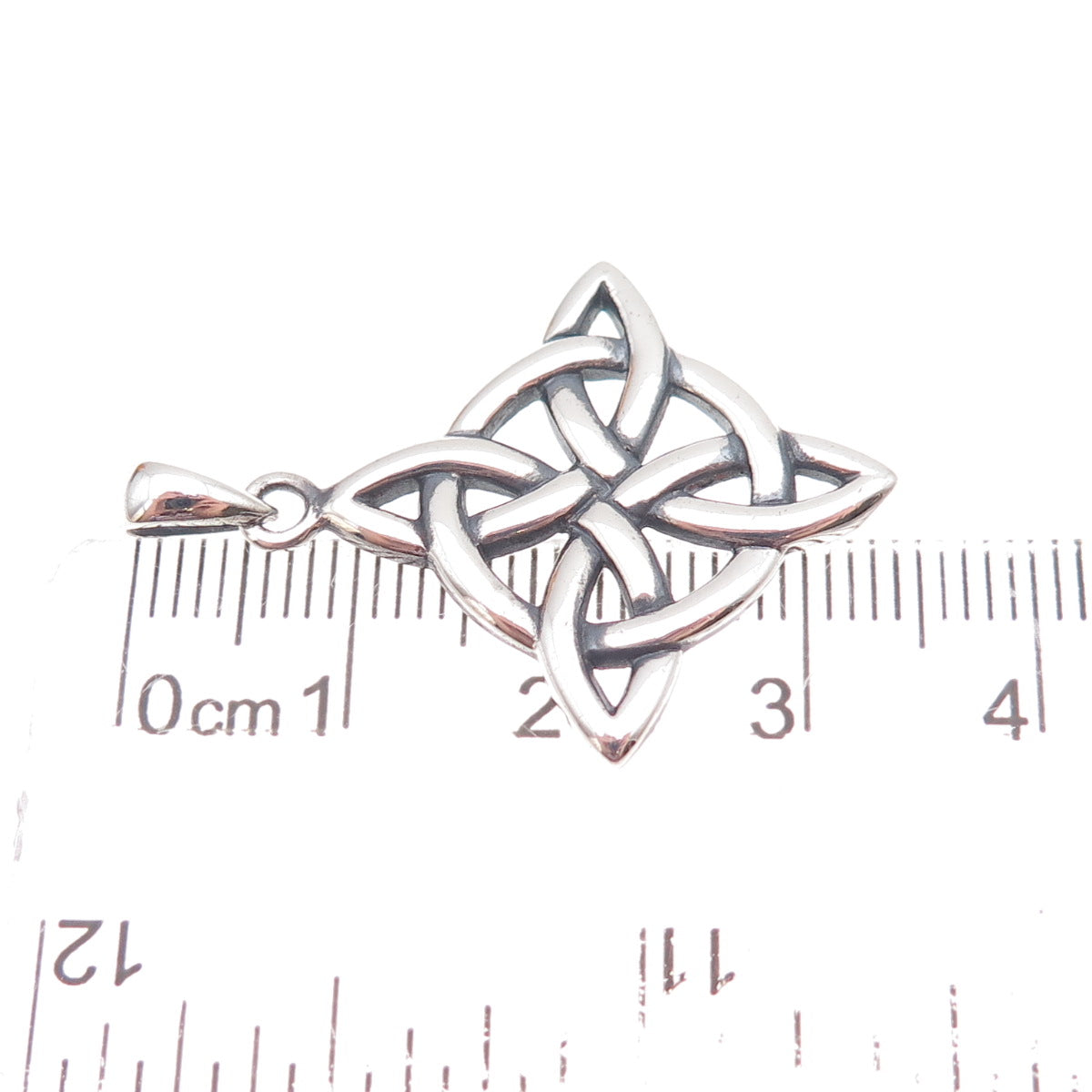 Peter Stone 925 Sterling Silver Vintage Celtic Knot Cross Oxidized Charm Pendant