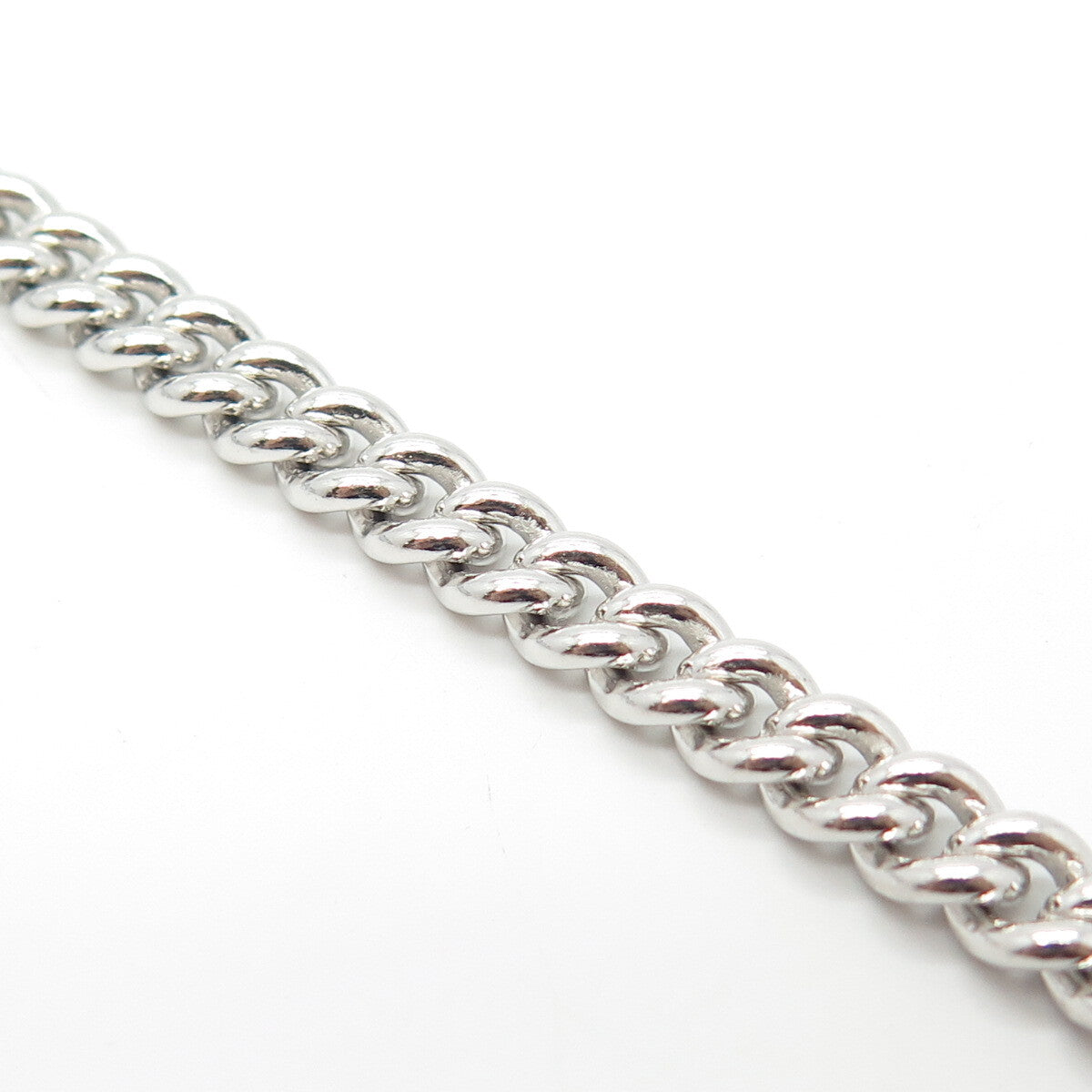 925 Sterling Silver With You Lockets Curb Link Bracelet 8"