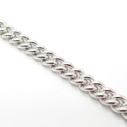925 Sterling Silver With You Lockets Curb Link Bracelet 8"