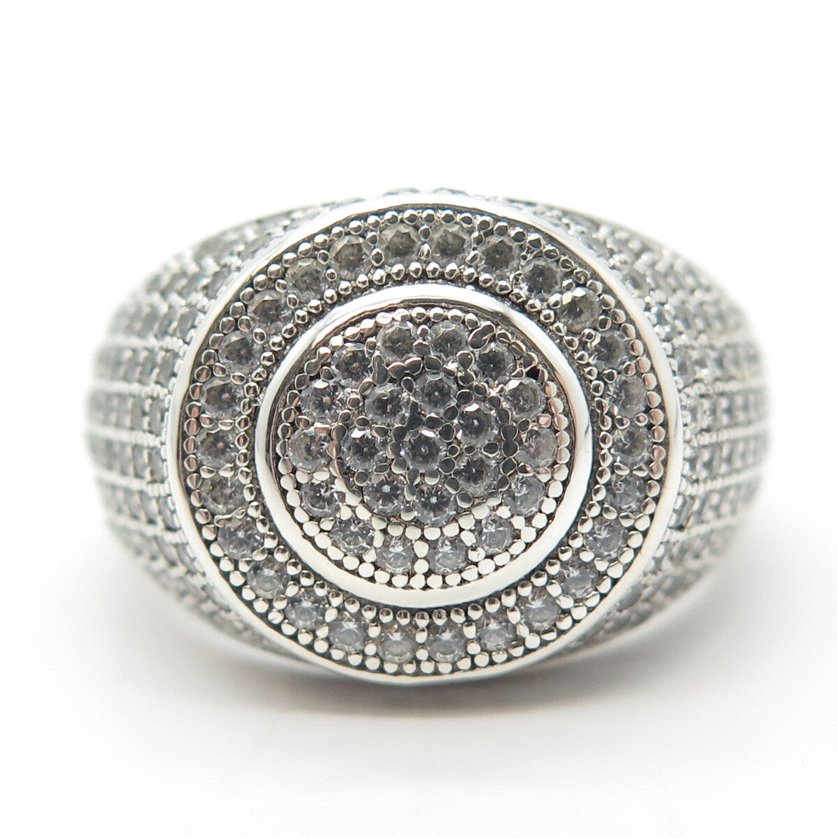 925 Sterling Silver Pave C Z Ring Size 10.25
