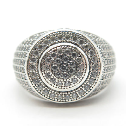 925 Sterling Silver Pave C Z Ring Size 10.25