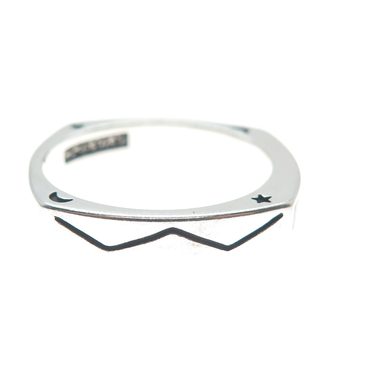 AVA YETTER 925 Sterling Vintage Southwestern Turquoise Stackable Ring Size 10.25