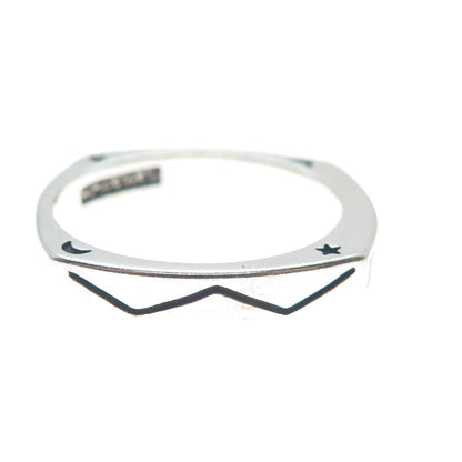 AVA YETTER 925 Sterling Vintage Southwestern Turquoise Stackable Ring Size 10.25