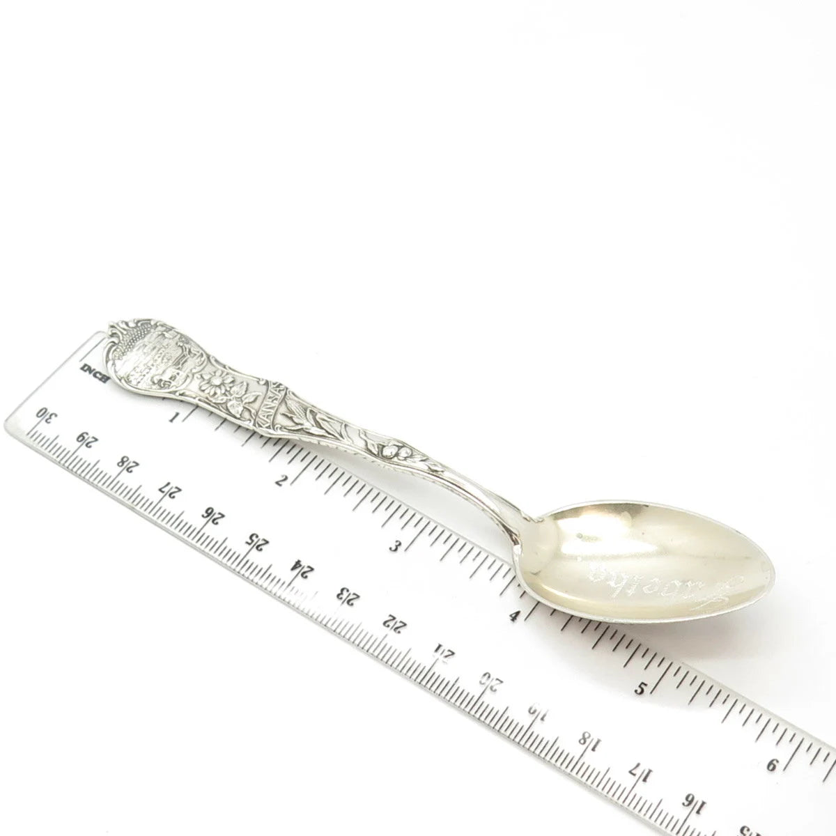 925 Sterling Silver Antique Art Deco Mechanics Co. Kansas States & Cities Spoon