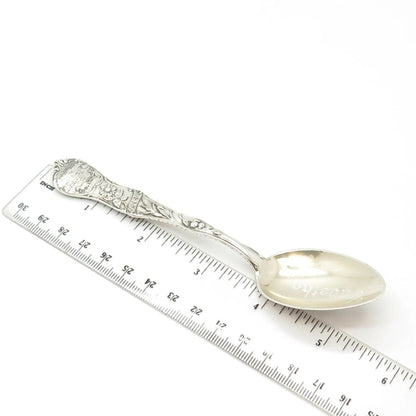 925 Sterling Silver Antique Art Deco Mechanics Co. Kansas States & Cities Spoon