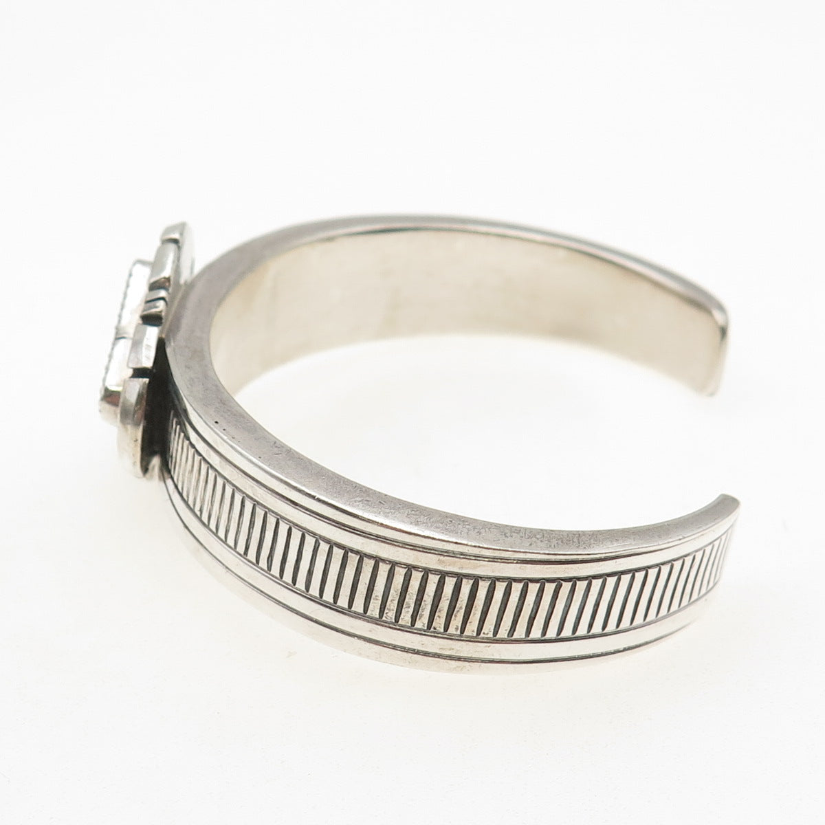 Wesley Craig Navajo Old Pawn 925 Sterling Silver Lapis Adjustable Bracelet 6.5"