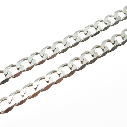 925 Sterling Silver Vintage Curb Chain Necklace 22"