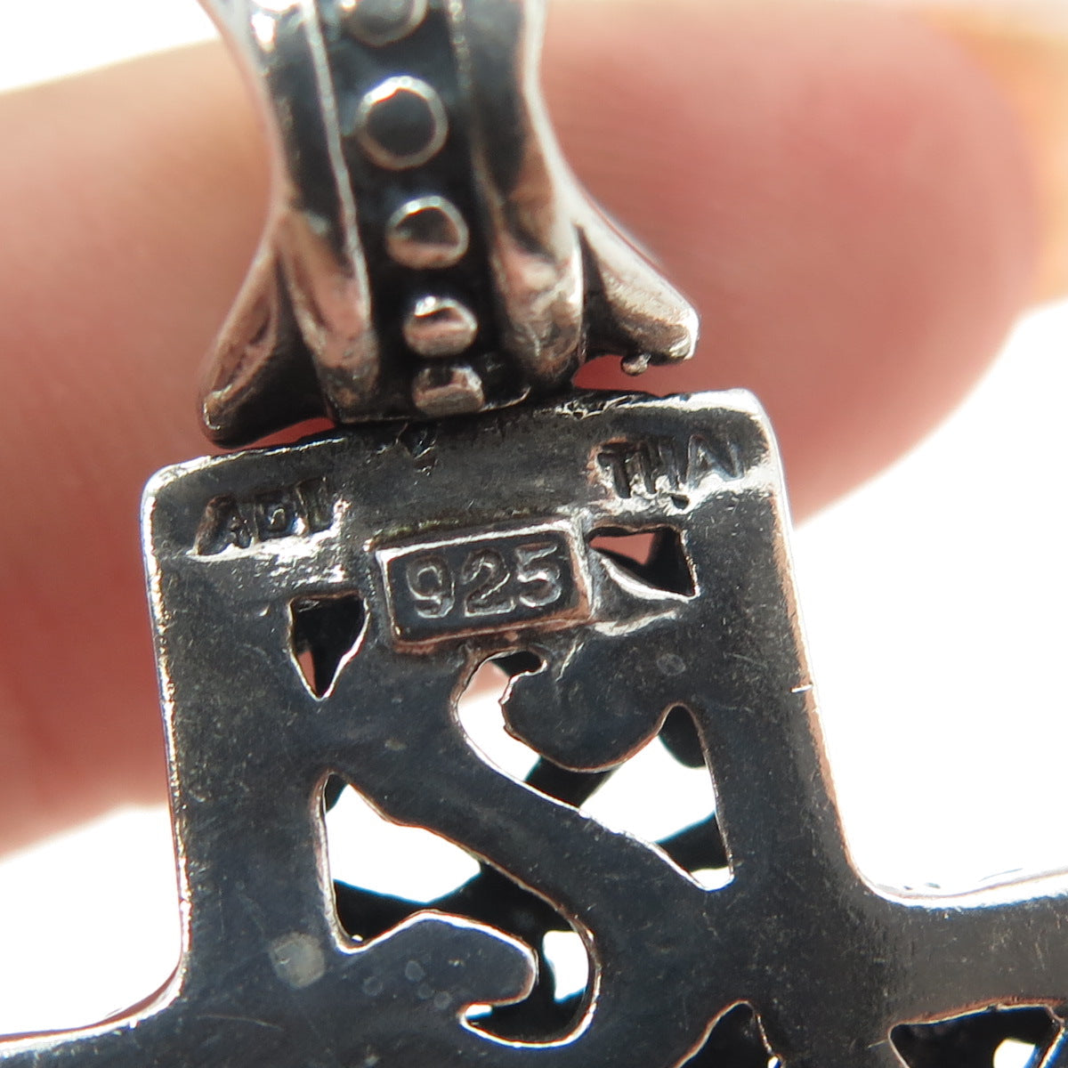 925 Sterling Silver Vintage Ornate Cross Pendant