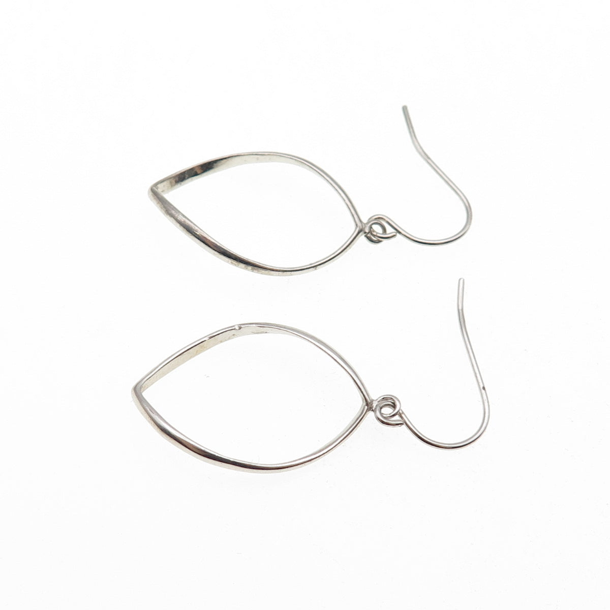 925 Sterling Silver Twisted Petal Dangle Earrings