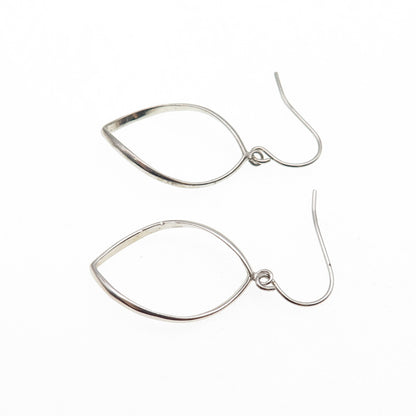 925 Sterling Silver Twisted Petal Dangle Earrings