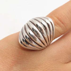 925 Sterling Silver Vintage Multi-Bar Domed Ring Size 5