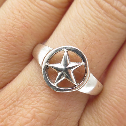 925 Sterling Silver Vintage Star Ring Size 8.5