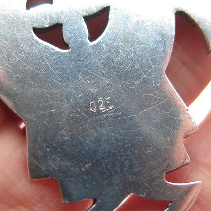 925 Sterling Silver Vintage African Agadez Cross Charm Pendant