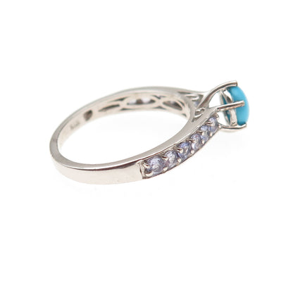 Chuck Clemency 925 Sterling Silver Real Turquoise & Tanzanite Ring Size 7.25