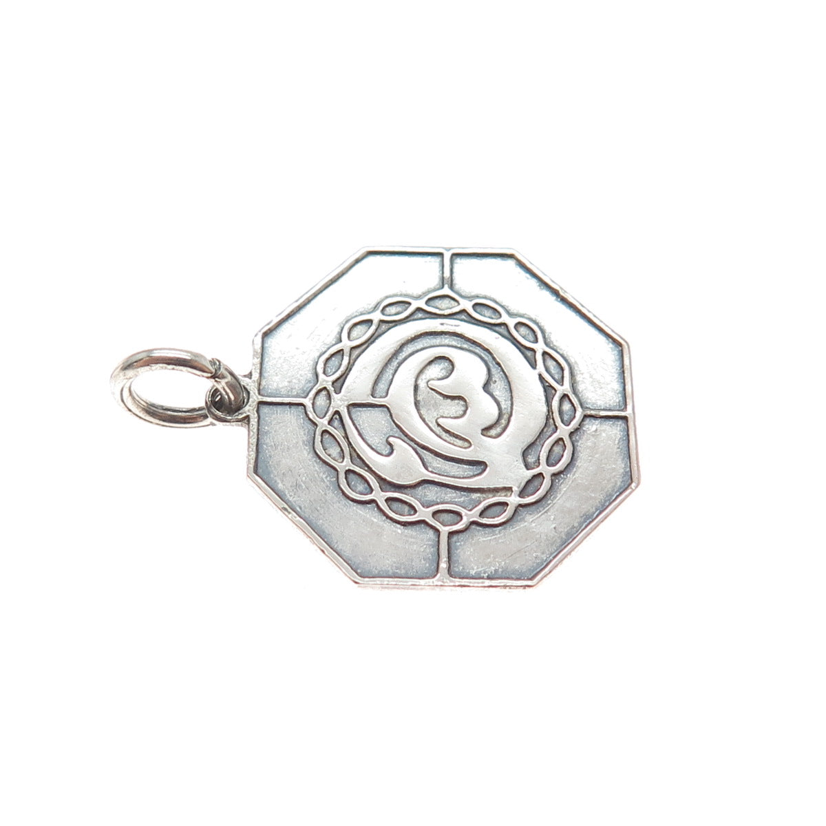 800 Silver Vintage Egypt Arabic Calligraphy Charm Pendant