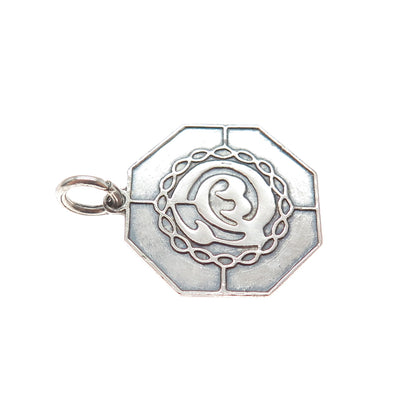 800 Silver Vintage Egypt Arabic Calligraphy Charm Pendant