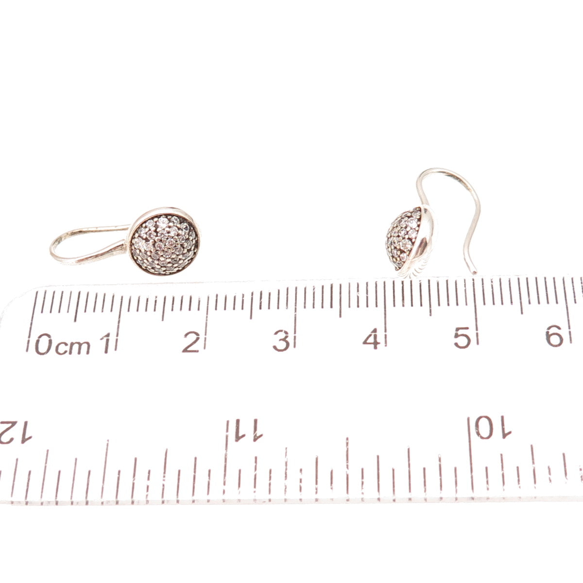 Pandora 925 Sterling Silver Round-Cut C Z Earrings