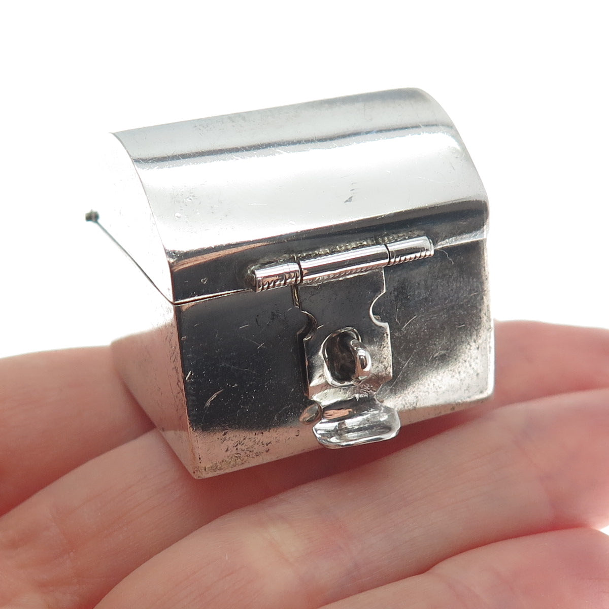 925 Sterling Silver Vintage Mexico Treasure Chest Pill Box Miniature