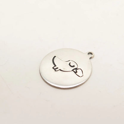 925 Sterling Silver USA Two In Town Bird Charm Pendant