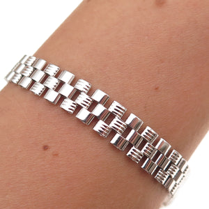 925 Sterling Silver Watch Band Link Bracelet 8.75"