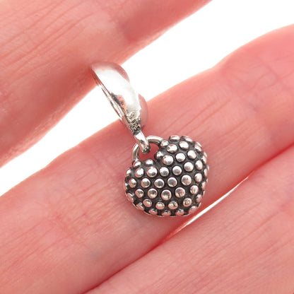 PANDORA Sterling Silver Enamel You & Me Piece of My Heart Mother Dangle Charm
