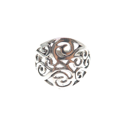 CHARLES WINSTON 925 Sterling Silver Vintage Modernist Swirl Ring Size 6