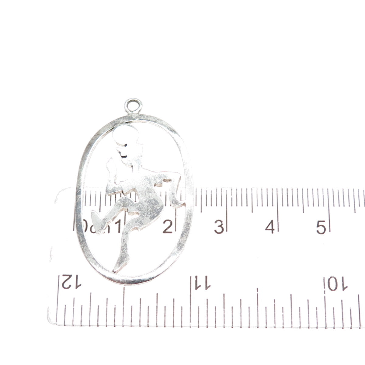 925 Sterling Silver Vintage Football Player Cartoon Character Charm Pendant
