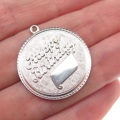 Griffith & Sons 925 Sterling Silver Vintage Happy Birthday Charm Pendant