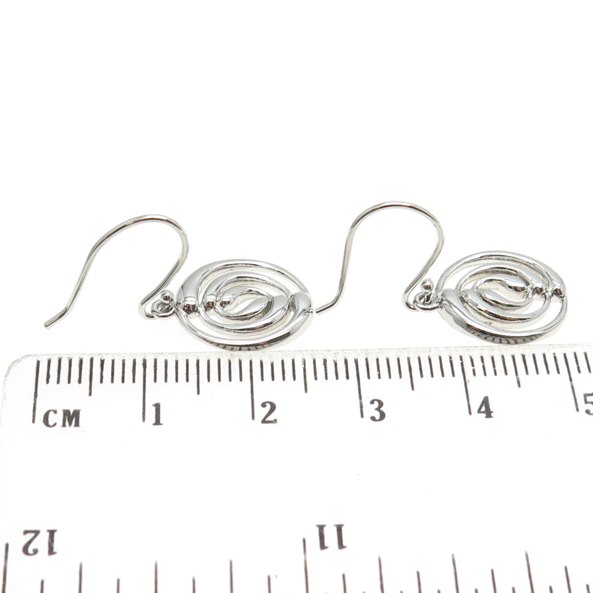 925 Sterling Silver Modernist Yin Yang Dangling Earrings
