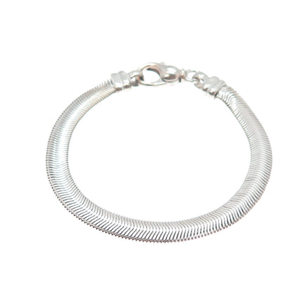 925 Sterling Silver Vintage Italy Herringbone Link Bracelet 6.75"