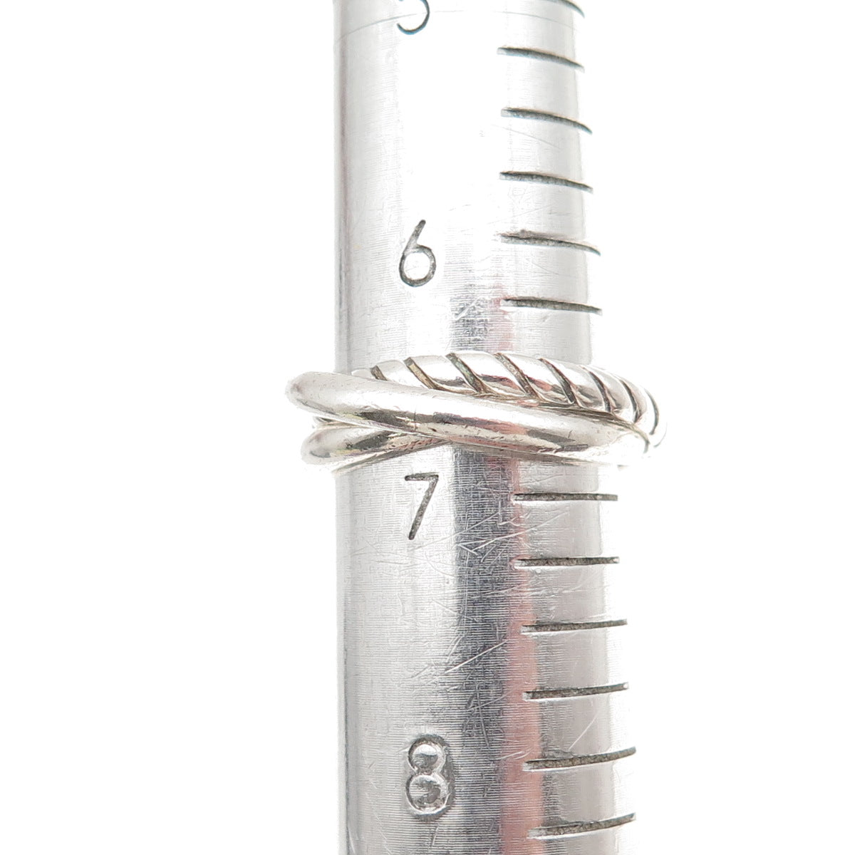 925 Sterling Silver Vintage Interlocked Trinity Band Ring Size 6.75