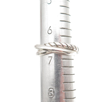 925 Sterling Silver Vintage Interlocked Trinity Band Ring Size 6.75