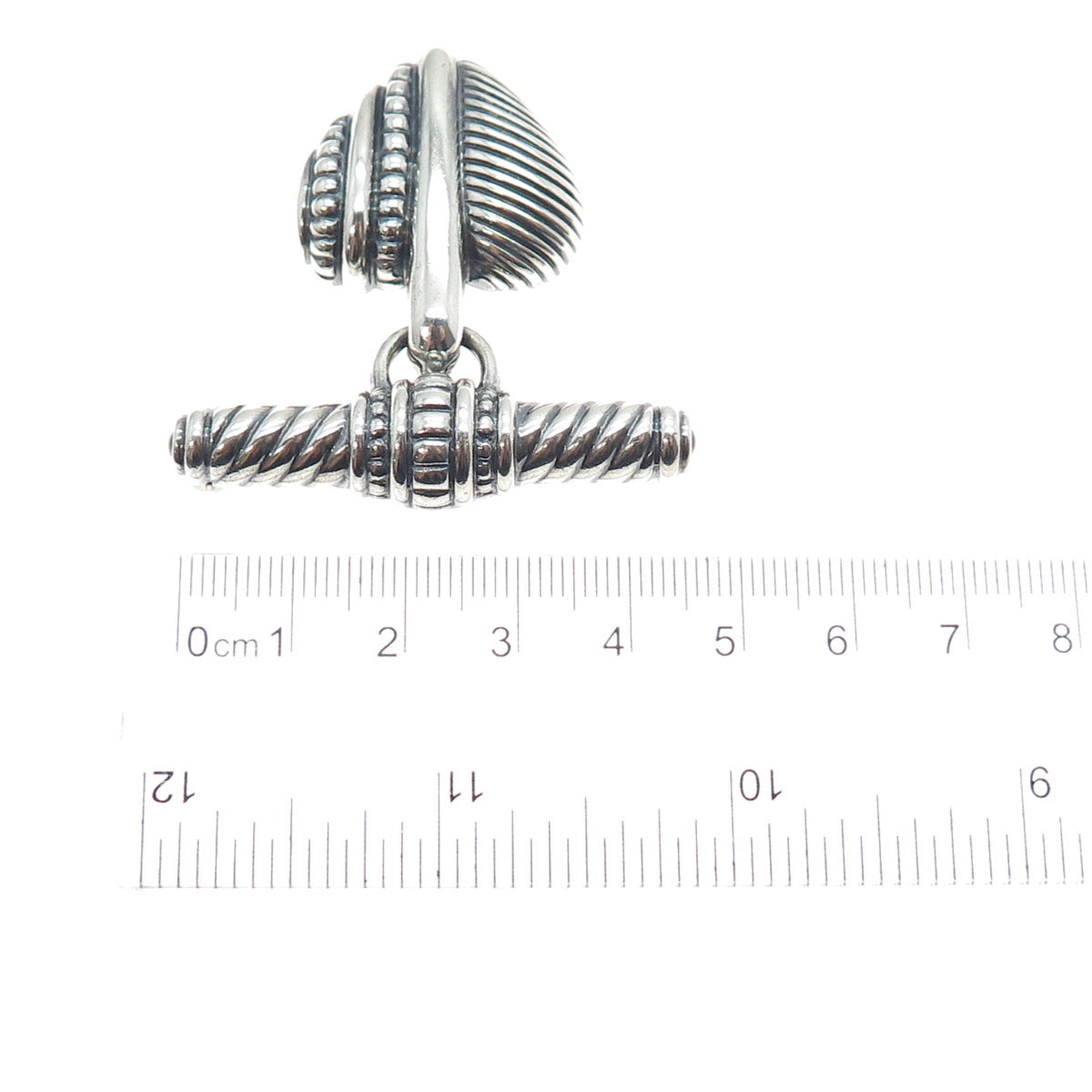 JUDITH RIPKA 925 Sterling Silver Vintage Heart Oxidized Pin Brooch