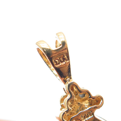 DBJ DEE BERKLE 925 Sterling Gold Plated Real Diamond & Sapphire Teardrop Pendant