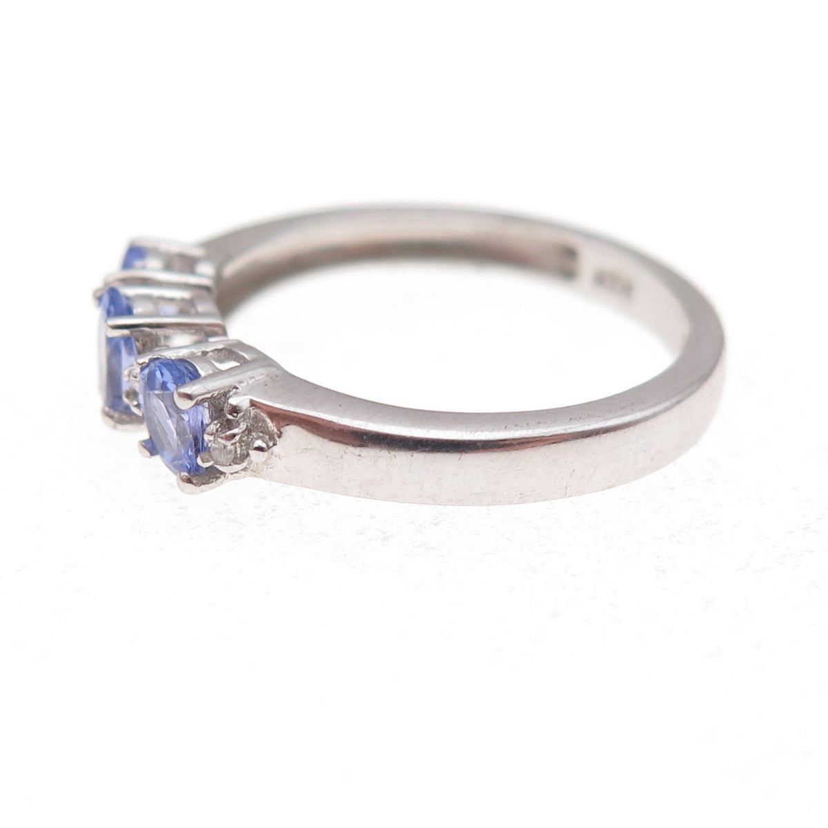 Chuck Clemency 925 Sterling Silver Real Diamond & Tanzanite Ring Size 6.25