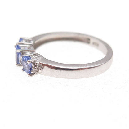 Chuck Clemency 925 Sterling Silver Real Diamond & Tanzanite Ring Size 6.25