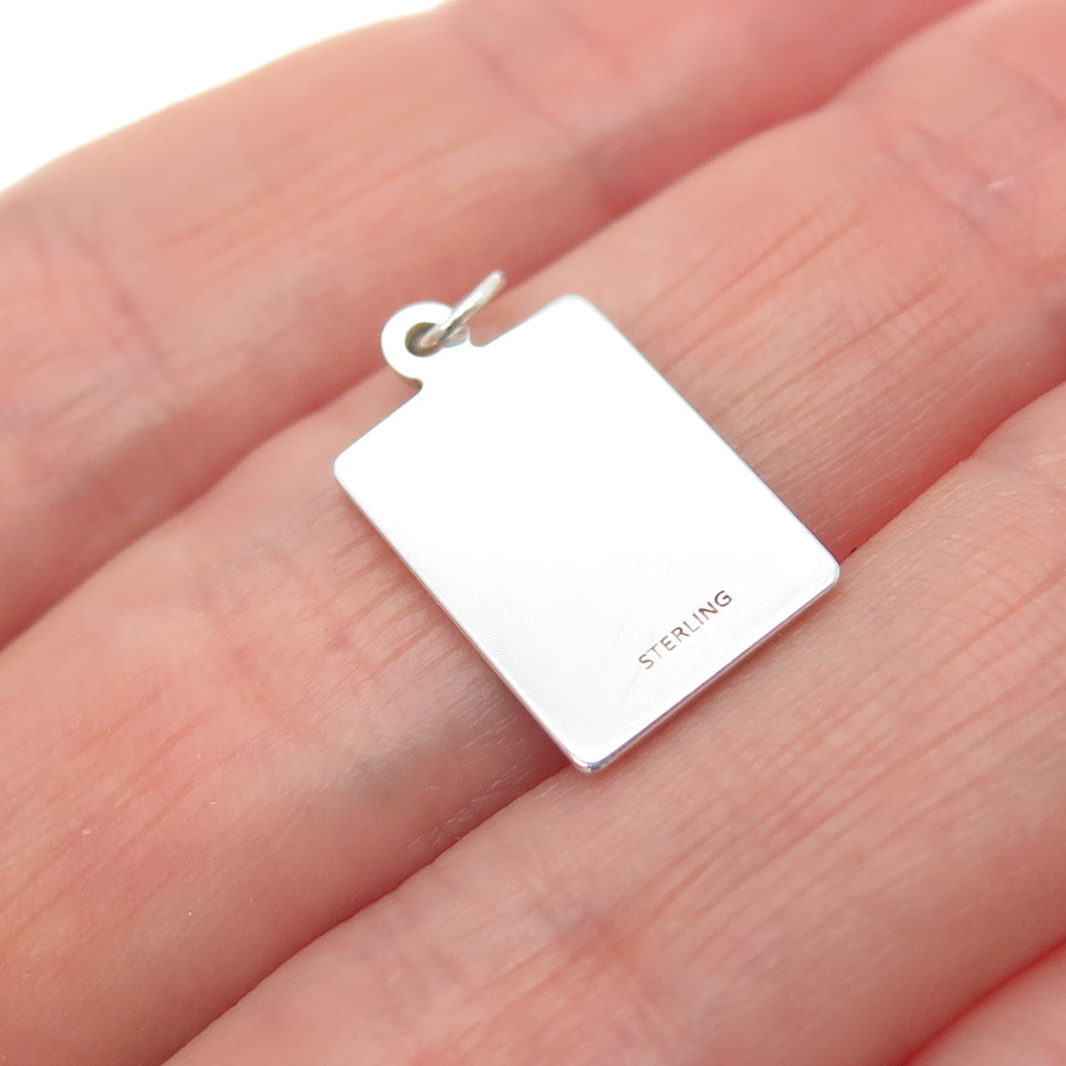 925 Sterling Silver Red Enamel Always Forced Minimalist Charm Pendant