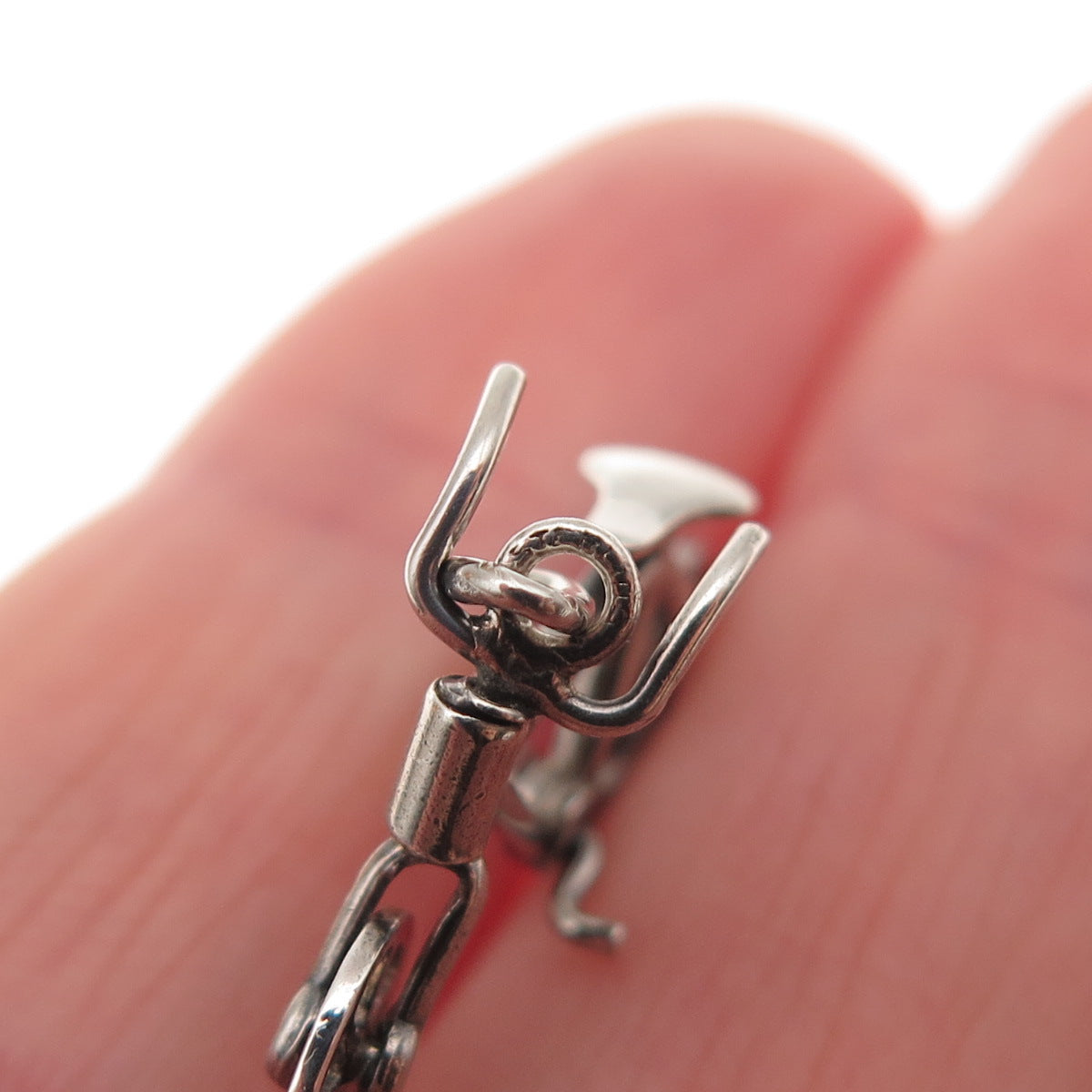 925 Sterling Silver Antique Art Deco Bicycle Movable Mini Charm Pendant