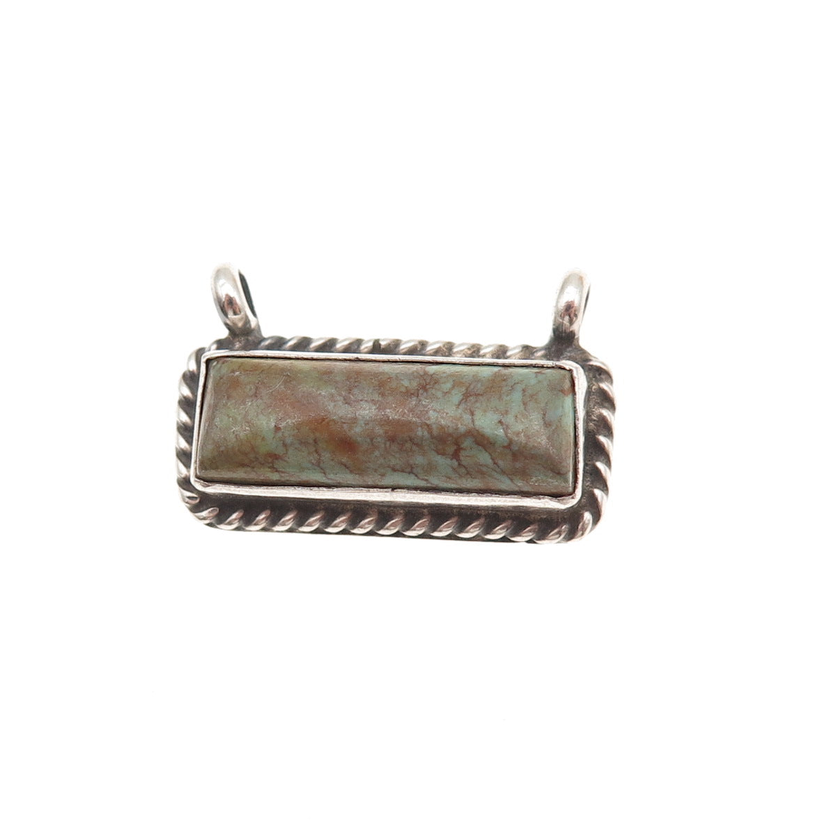 Augustine Largo Navajo Old Pawn Sterling Silver Vintage Turquoise Slide Pendant