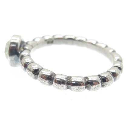 PANDORA 925 Sterling Silver Clear Crystal Beaded Ring Size 8.5