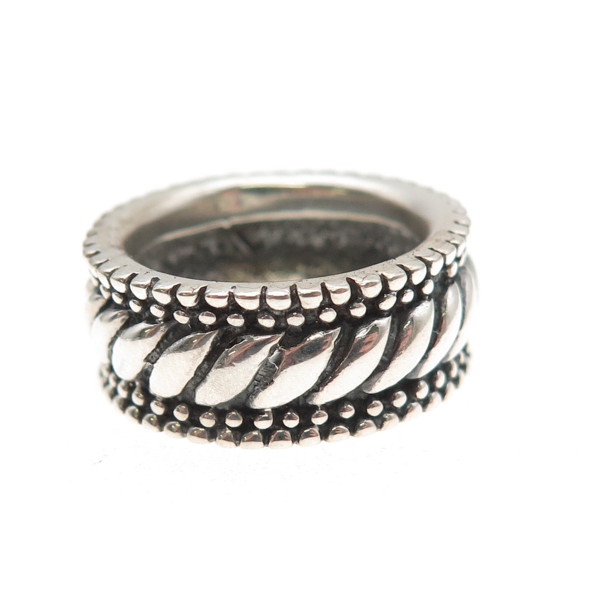 925 Sterling Silver Vintage Modernist Oxidized Band Ring Size 7