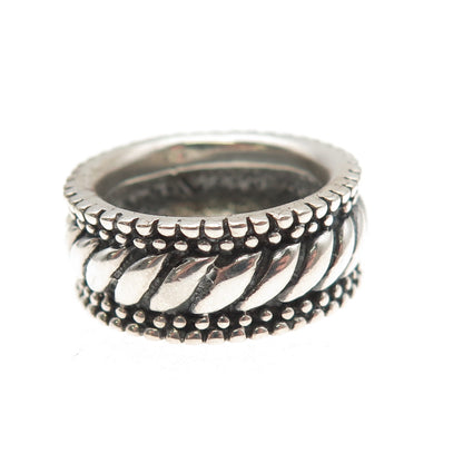 925 Sterling Silver Vintage Modernist Oxidized Band Ring Size 7