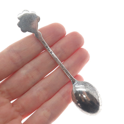 TURNER & SIMPSON 925 Sterling Vintage 1958 Birmingham Enamel Clover Coffee Spoon