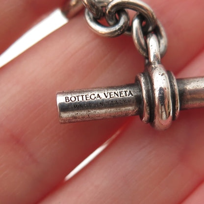 Bottega Veneta 925 Sterling Silver Vintage T-Bar Necklace Lock Clasp Extender