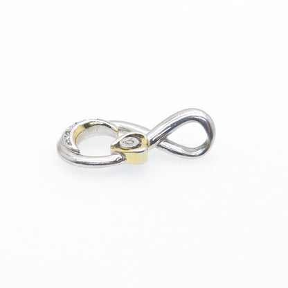 BGE BRADFORD Sterling Silver 2-Tone Real Diamond Granddaughter Infinity Pendant
