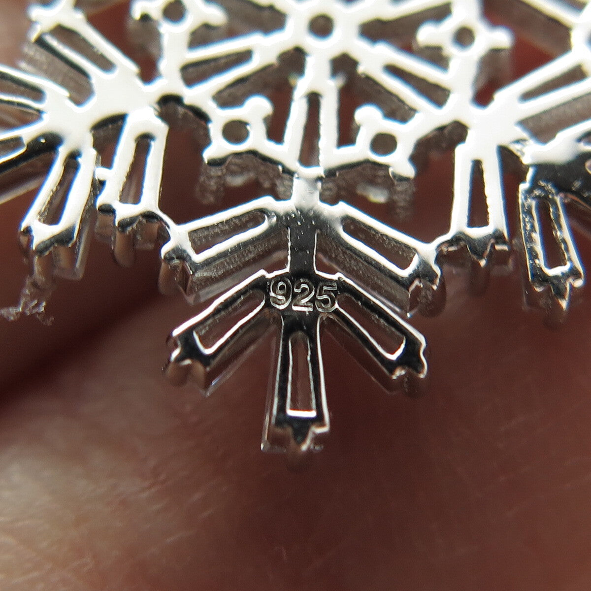 HAN 925 Sterling Silver Multi-C Z Snowflake Cable Chain Necklace 18"
