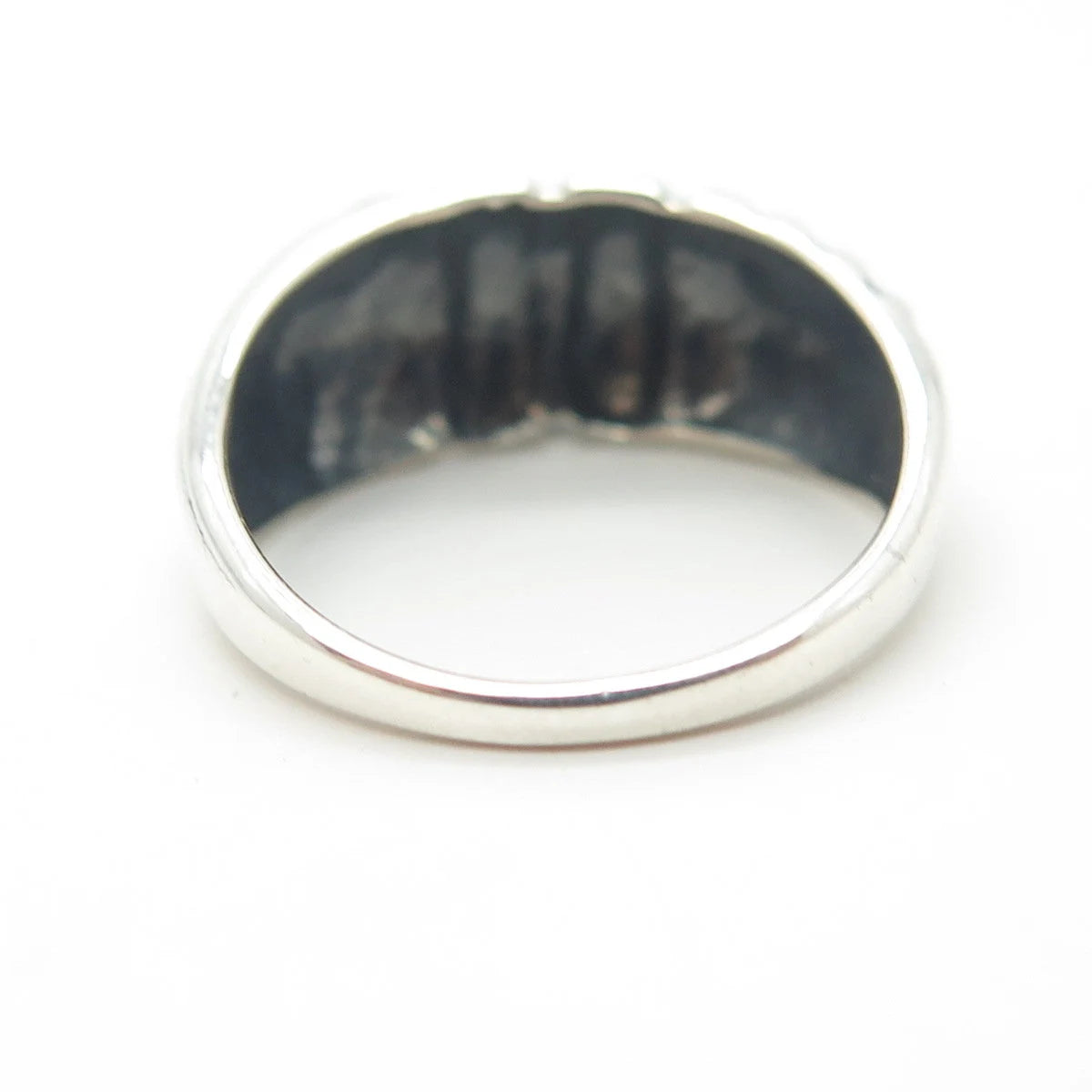 925 Sterling Silver Vintage Twisted Puffy Ring Size 5.75