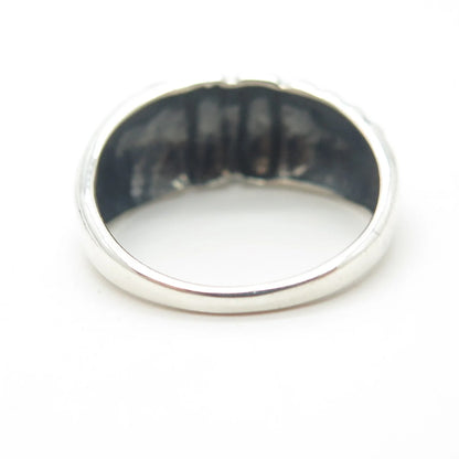 925 Sterling Silver Vintage Twisted Puffy Ring Size 5.75