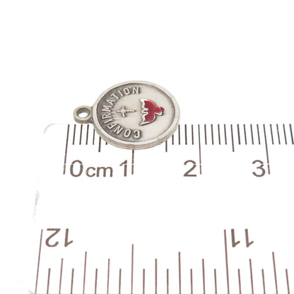 Bliss 925 Sterling Silver Vintage Enamel Confirmation Mini Charm Pendant